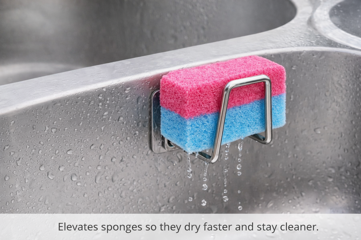 Stainless Steel Sponge Holder (No-Drill, Rust-Free)